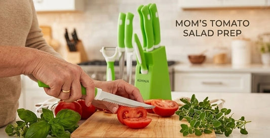 Premium Knife Set with Stand - 5 Pieces Kitchen Cutter Combo l Multi-Purpose