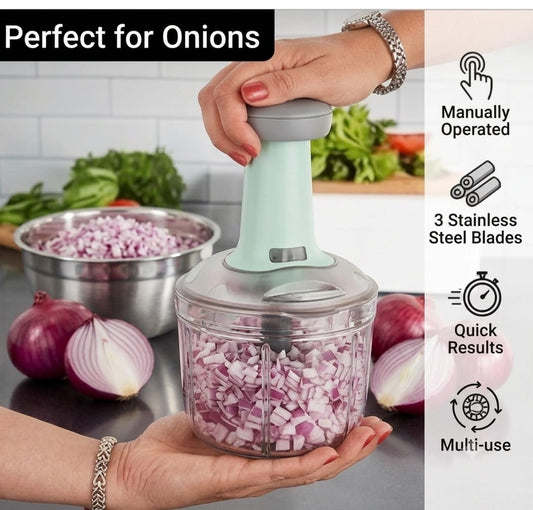 Vegetable Chopper 800ML Manual Hand Pull Food Chopper for Onion, Garlic, Tomato