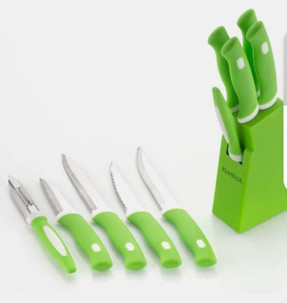 Premium Knife Set with Stand - 5 Pieces Kitchen Cutter Combo l Multi-Purpose