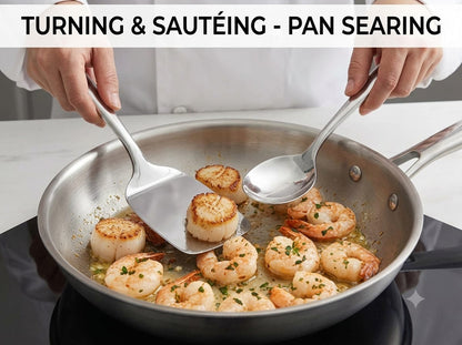 Stainless Steel 10-Piece Cooking Spoons Set for Kitchen