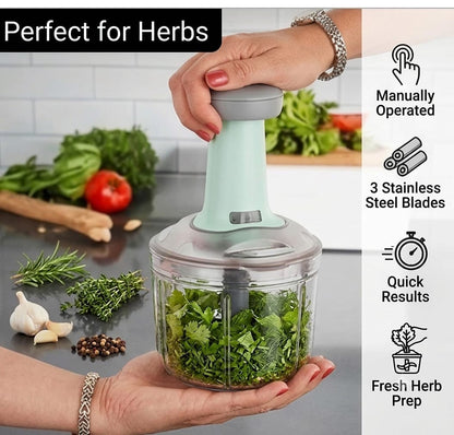 Vegetable Chopper 800ML Manual Hand Pull Food Chopper for Onion, Garlic, Tomato